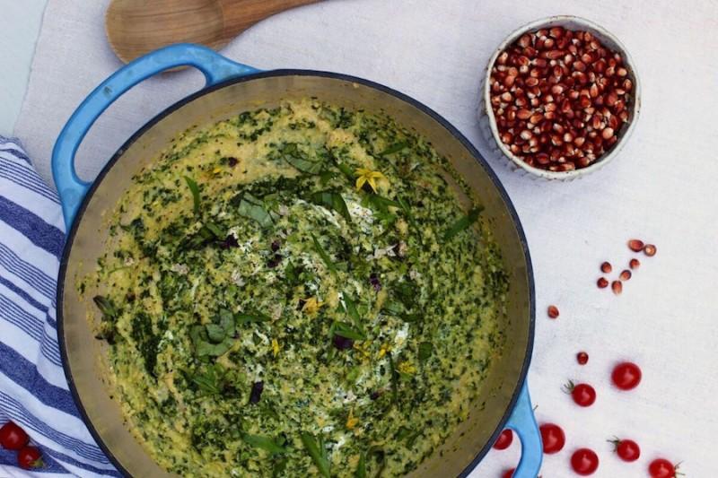 Polenta Integrale with Kale Pesto Community Grains